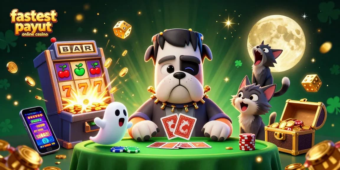 Experience a lively scene at the fastest payout online casino with animated characters and jackpot excitement.